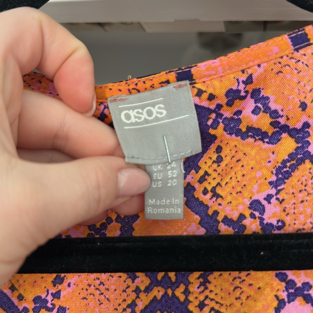 Orange Patterned Women's Dress - Picture 3 of 3